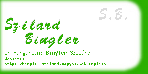 szilard bingler business card
