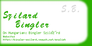 szilard bingler business card